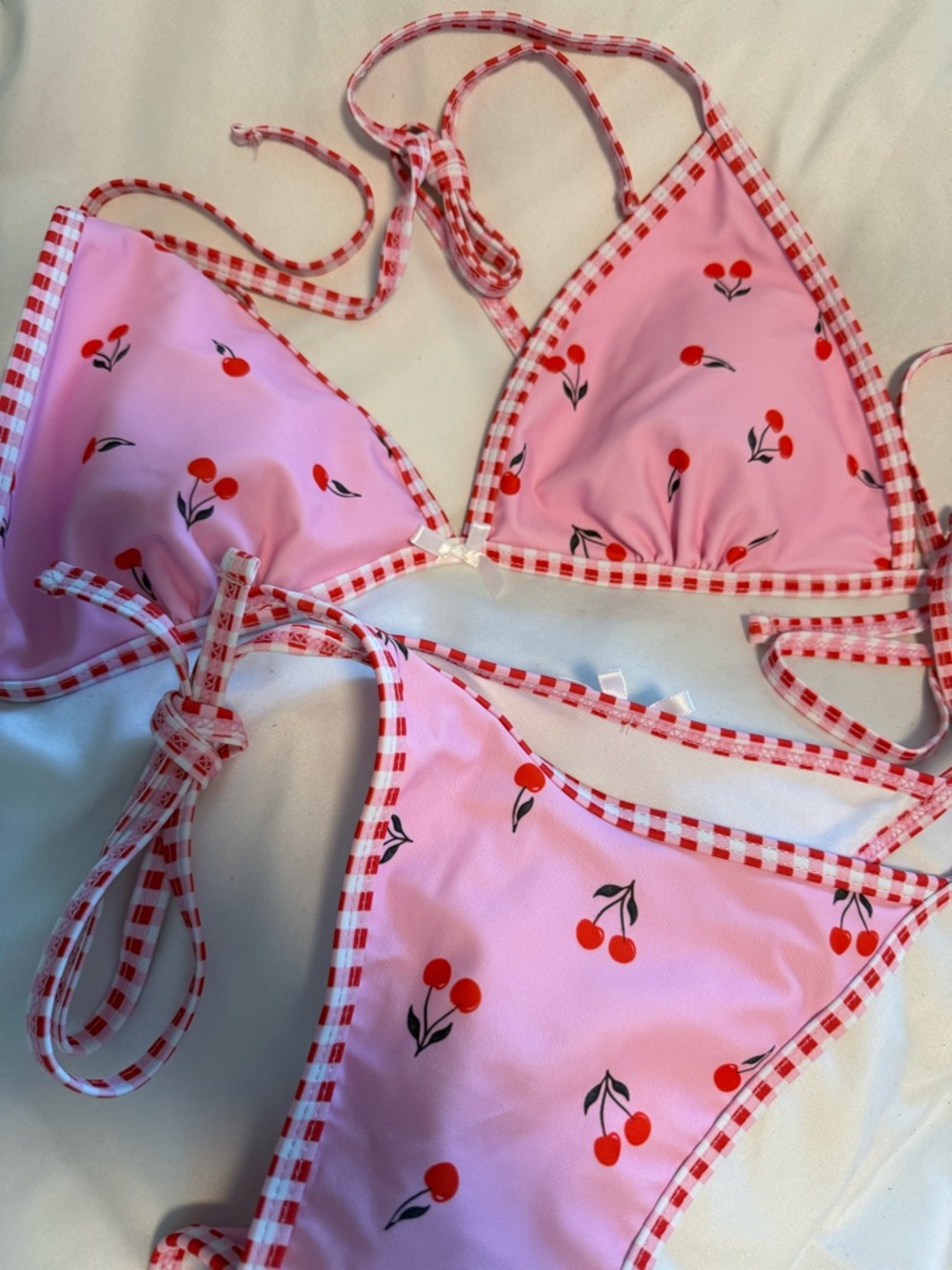 Cherry pink bikini set M